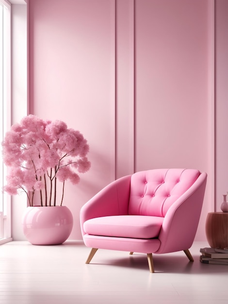 Un fauteuil rose