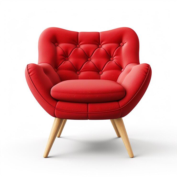 Photo un fauteuil rouge moderne