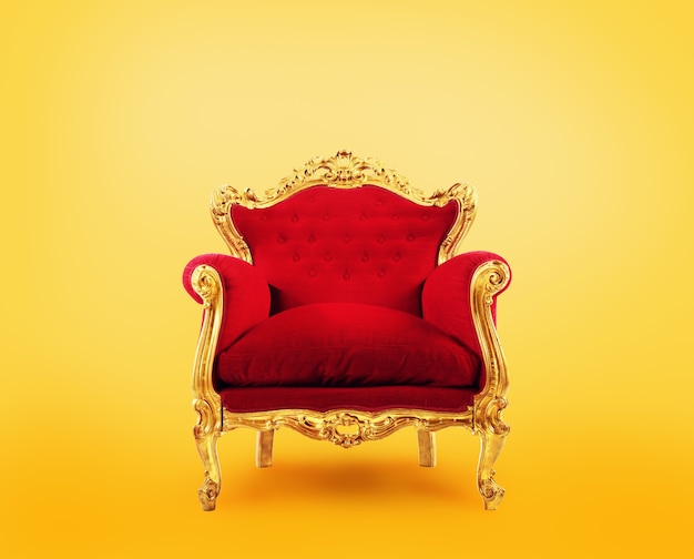 Fauteuil rouge et or