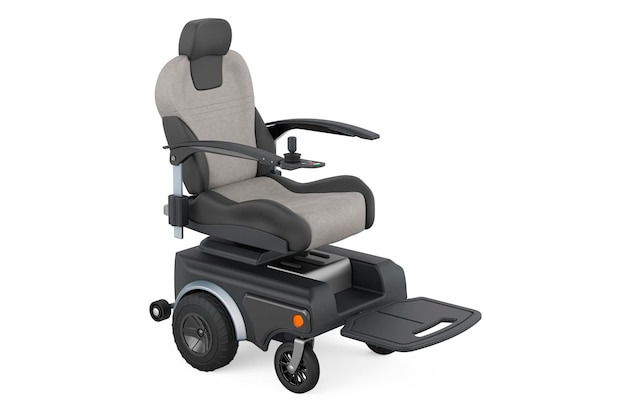 Fauteuil roulant électrique intérieur fauteuil roulant électrique fauteuil motorisé et scooter de mobilité rendu 3D