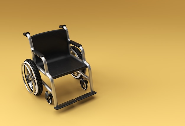 Fauteuil roulant isolé. Illustration de rendu 3D.