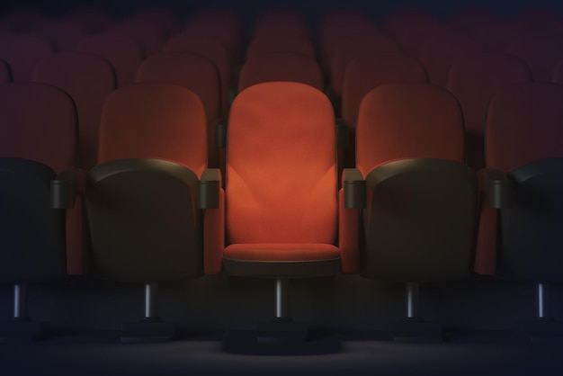 Photo fauteuil de théâtre rouge