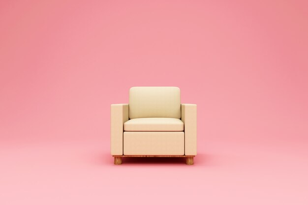 Fauteuil en tissu rose