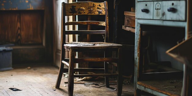 Photo le fauteuil wabisabi abandonné