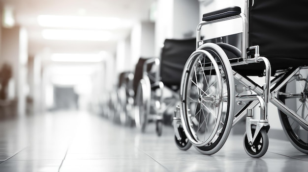 Fauteuils roulants d'hôpital en attente de services aux patients