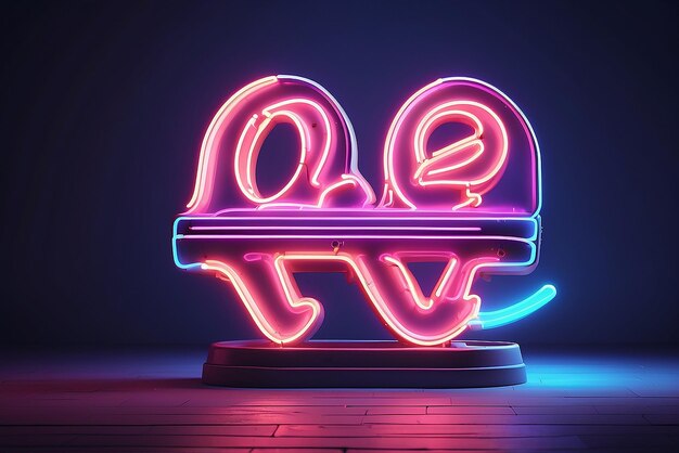 Faux signe d'amour au néon avec des lettres sur fond sombre modèle de conception de logo