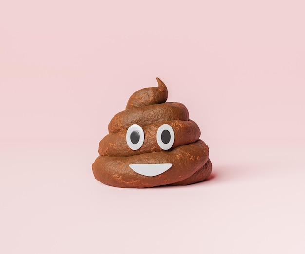 Faux tas de caca avec visage emoji