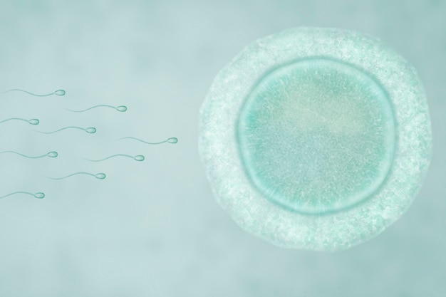 Fécondation de l&#39;ovule humain avec des spermatozoïdes