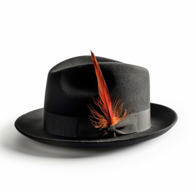 Fedora avec plumes isolées