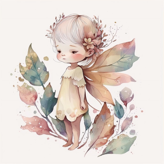 Fée aquarelle mignonne