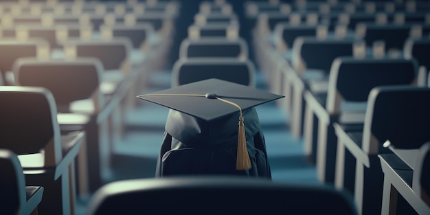 Félicitations avec les casquettes de graduation Jour de remise des diplômes Concept Generative ai