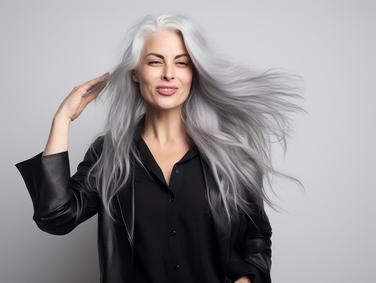 Photo une femme de 50 ans pose émotionnellement dynamique