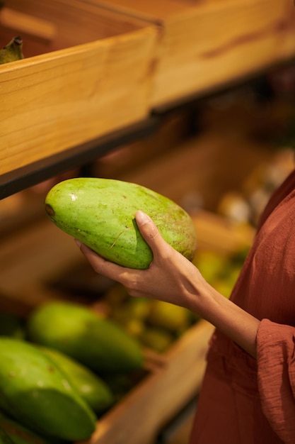 femme, achat, mangue verte