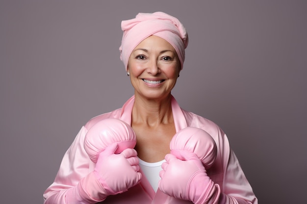 Femme adulte prête à lutter contre le cancer du sein AI générative