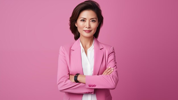 Une femme d'affaires coréenne d'âge moyen a généré un portrait.