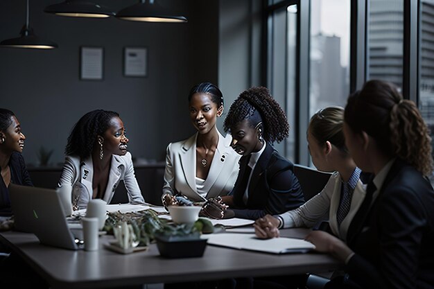 Une femme d'affaires élégante posant pour une photo AI générative