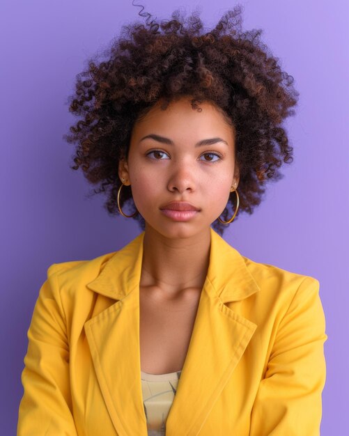 Photo une femme d'affaires exprime sa curiosité en studio