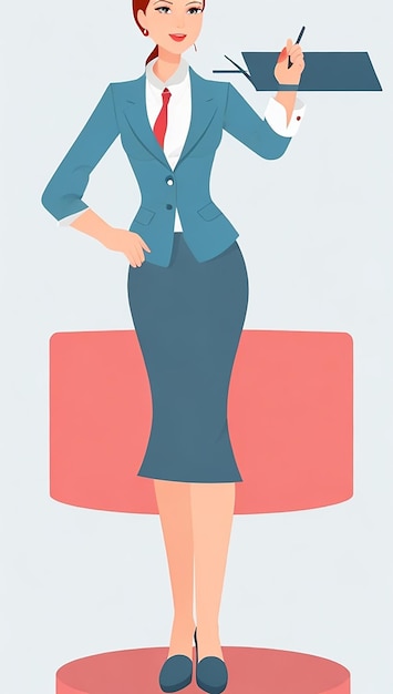 Femme d'affaires en illustration de présentation