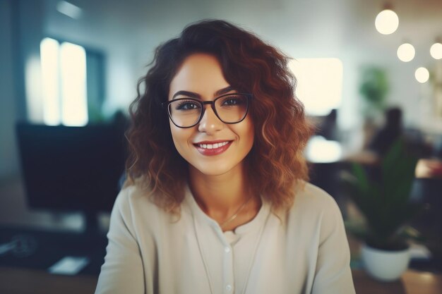 Une femme d'affaires puissante dans son bureau