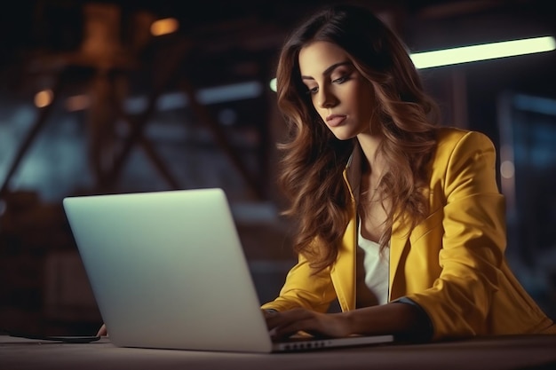Femme d'affaires en train de taper assise technologie mode de vie internet ordinateur portable à domicile femme d'affaires étudiante