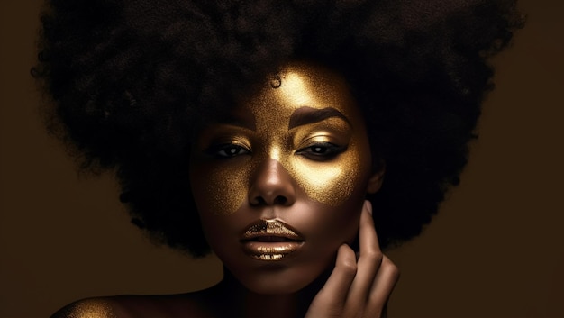 Femme africaine Concept de beauté femme afro créé avec la technologie Generative AI