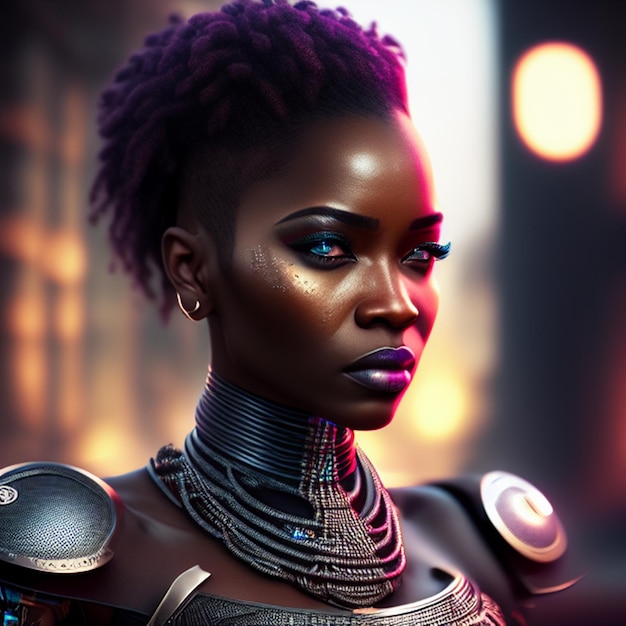 femme africaine cyborg