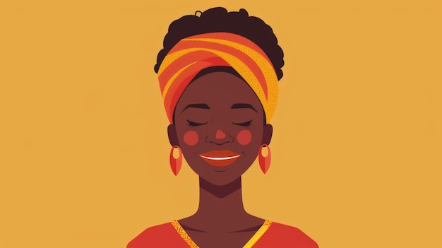 Une femme africaine joyeuse illustrant la diversité et l'inclusion