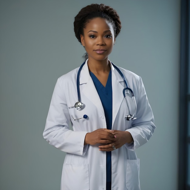 Une femme afro-américaine attrayante, docteur.