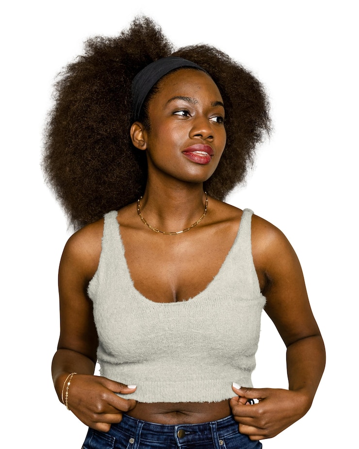 Photo femme afro-américaine autocollant png fond transparent