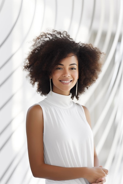 Photo une femme afro-américaine heureuse.