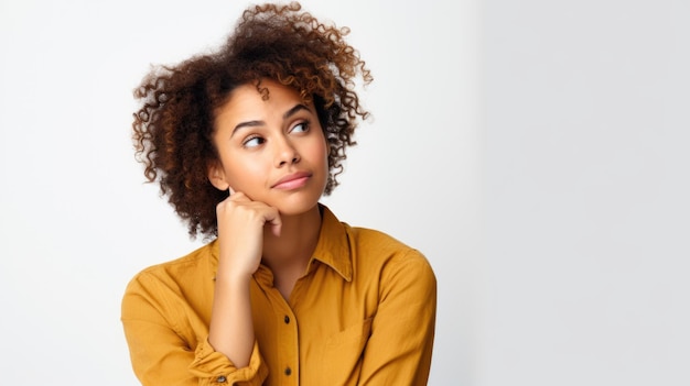 Femme afro-américaine réfléchie