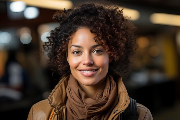 Photo une femme afro-américaine souriante