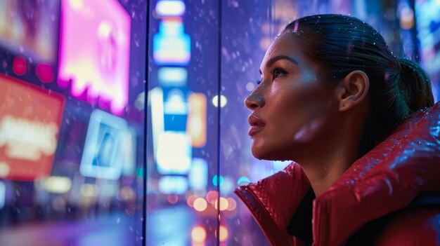 Photo femme d'âge moyen avec un passé urbain