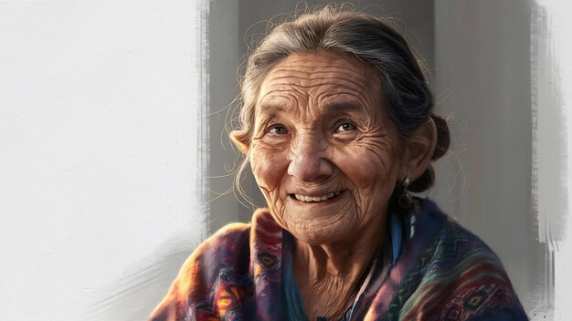 Une femme âgée expressive posant