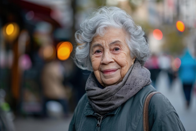 Une femme âgée avec un foulard