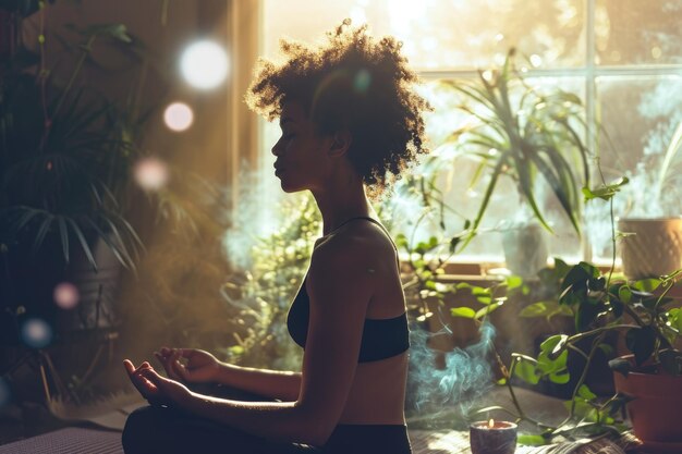 Photo femme amour de soi et soin de soi un avec la nature pragma