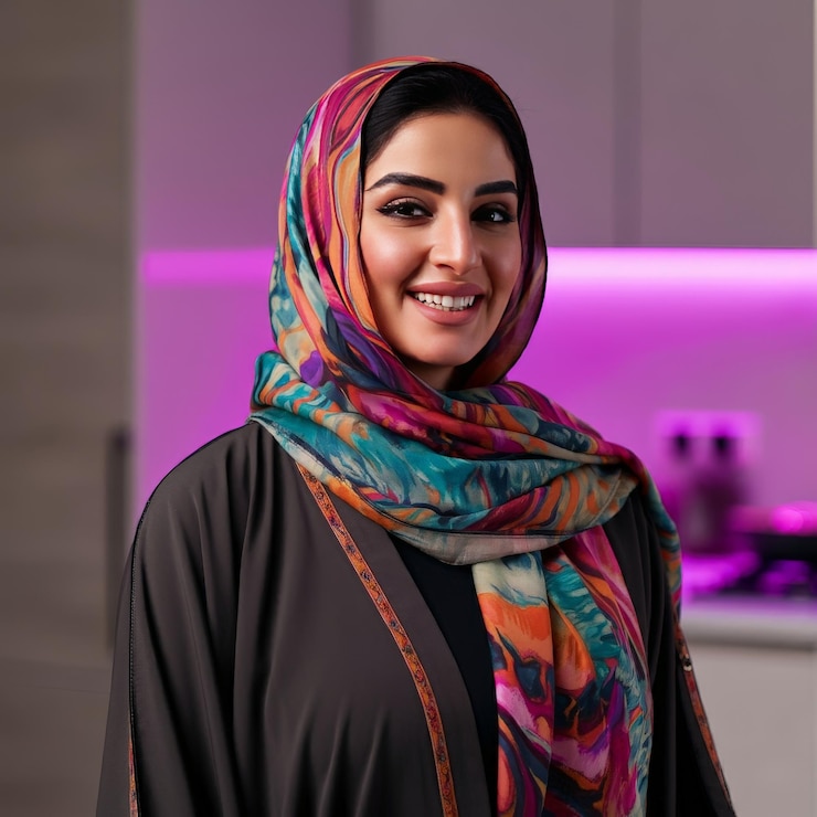 Photo femme arabe à la cuisine