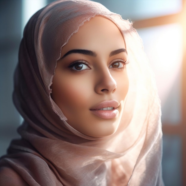 Une femme arabe portant un hijab souriante