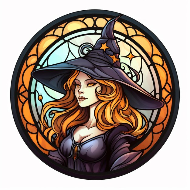 femme arafed dans un chapeau de sorcière avec un chapeau noir ai générative
