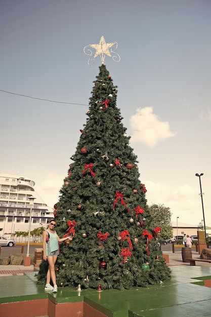 Femme à l'arbre de Noël Cozumel Mexique