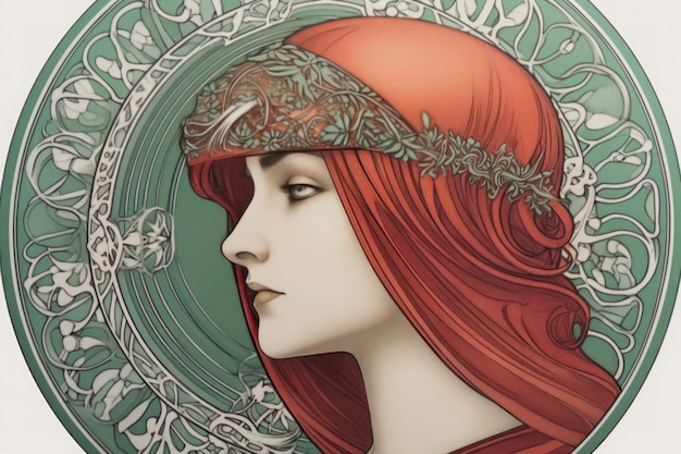 Femme Art nouveau Modèle féminin Generate Ai