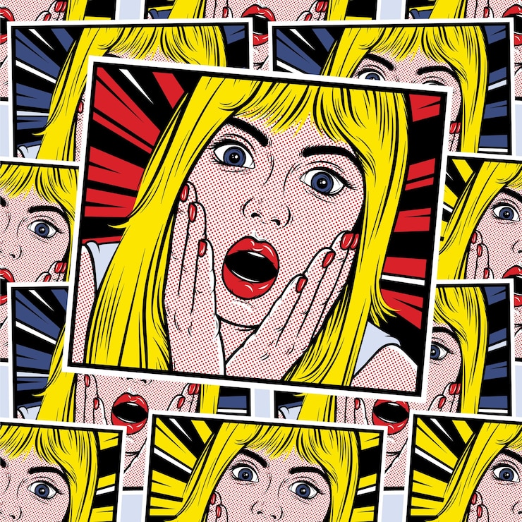 Photo une femme d'art pop surprise