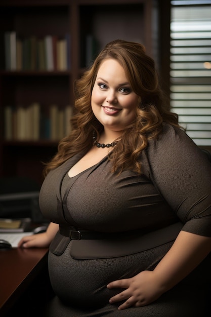 Photo une femme assise à un bureau