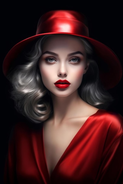 Une femme au chapeau rouge