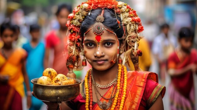 Une femme au festival de Telangana