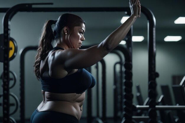 Femme au gymnase AI générative