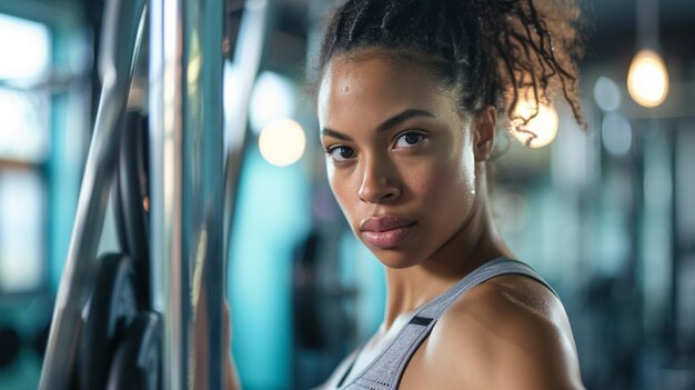 Photo une femme au gymnase.