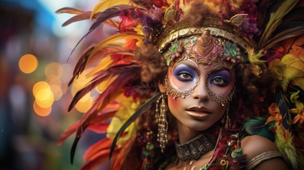 Photo une femme au masque festival du mardi gras