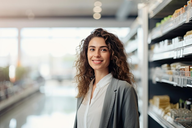 Une femme au supermarché