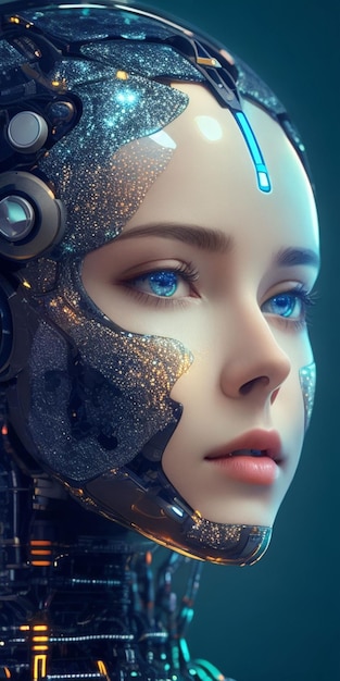 Une femme au visage de robot